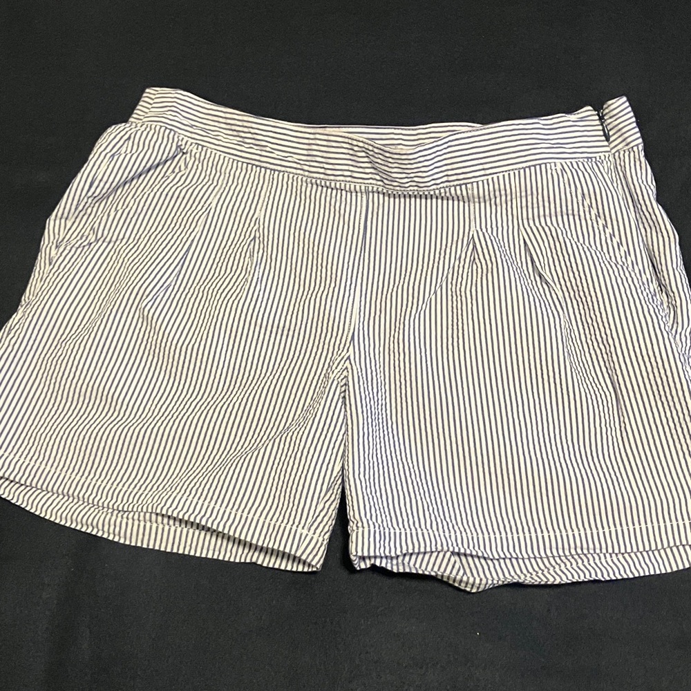 Toad&Co Navy and White Striped Women's Shorts